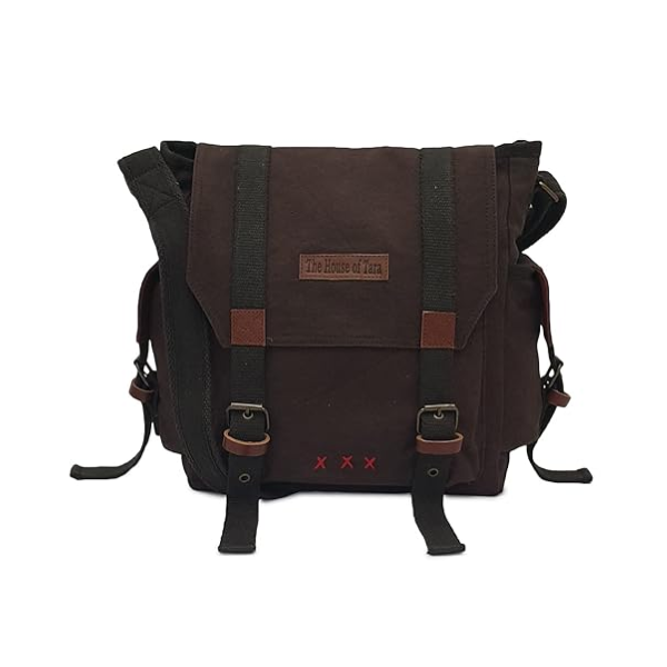 House of Tara Denim Canvas Crossbody Messenger Bag - Image 3