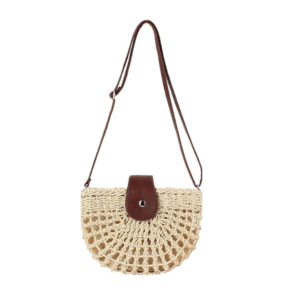 MAIRO LIFESTYLE Small Boho Crochet Straw Beach Bag