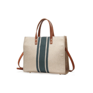 Kawn Canvas Tote Bag with Zipper & Multi-Pockets