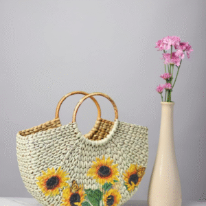 Habere India Half Moon Straw Tote Bag