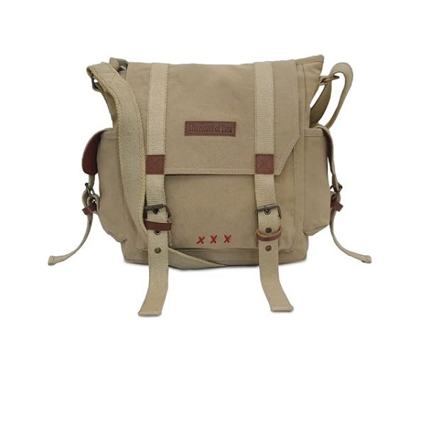 House of Tara Denim Canvas Crossbody Messenger Bag - Image 4