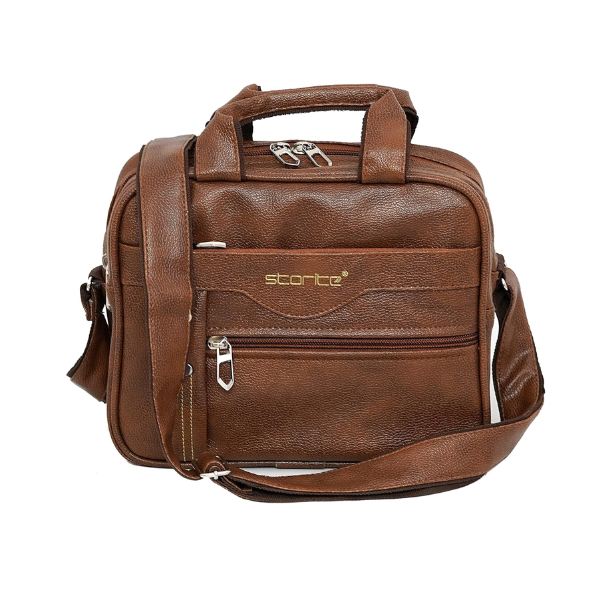 Storite Small Canvas Crossbody Sling Bag – Brown - Image 4