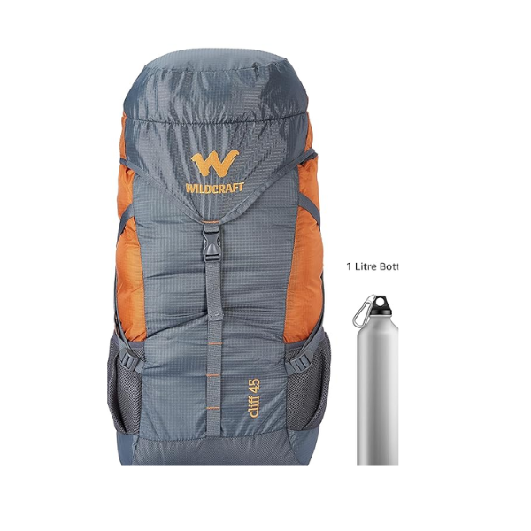 Wildcraft 45L Grey & Orange Rucksack - Image 3