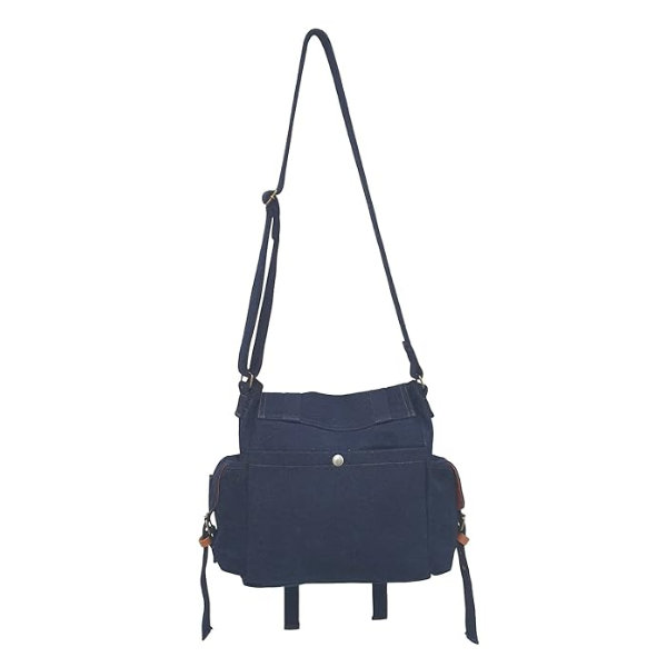 House of Tara Denim Canvas Crossbody Messenger Bag - Image 2
